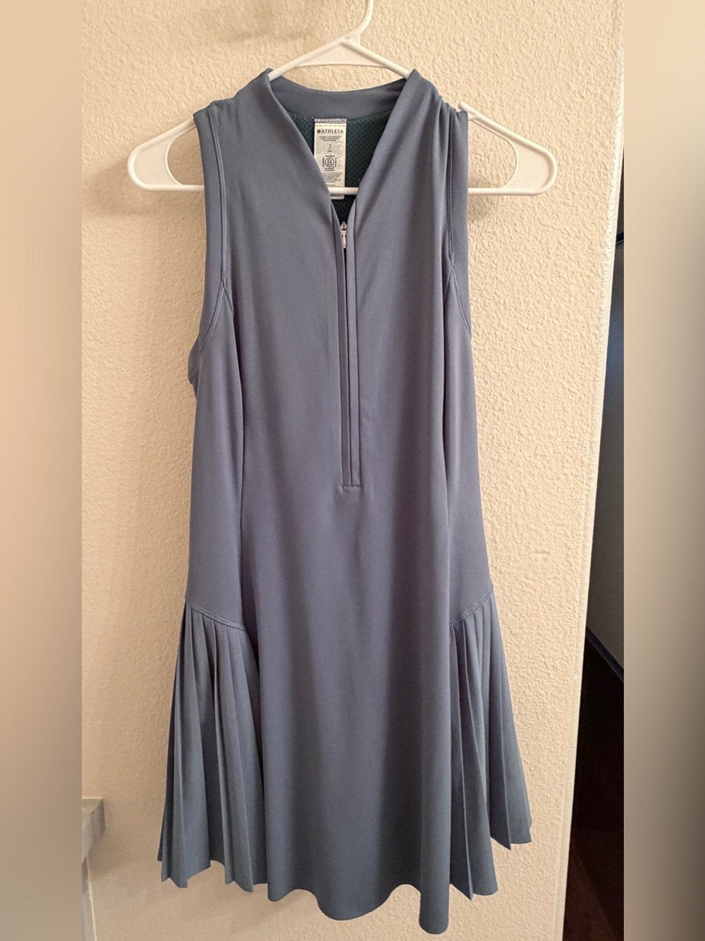 Athleta Sleeveless Zip-Front Midi Dress in Slate